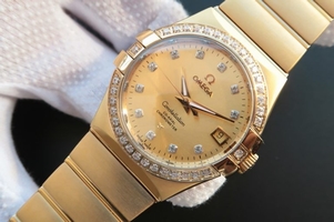Replica Omega V6 Constellation Dial Diamonds Bezel & Markers Bracelet Watch00020