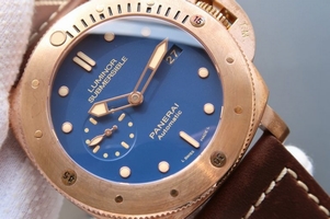 Replica Panerai PAM671 Blue Dial Dark Brown Leather Strap Watch01088