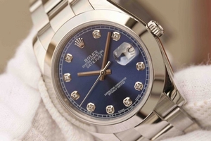 Rolex DateJust 41mm 126300 Blue Dial Diamonds Markers Oyster Bracelet Watch00608