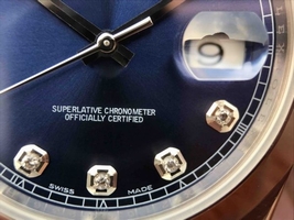 Rolex DateJust 41mm 126300 Blue Dial Diamonds Markers Oyster Bracelet Watch00608