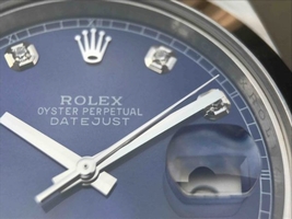 Rolex DateJust 41mm 126300 Blue Dial Diamonds Markers Oyster Bracelet Watch00608