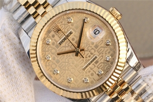 Rolex DateJust 41mm Textured Dial Wrapped Fluted Bezel Bracelet Rolex Watch00212