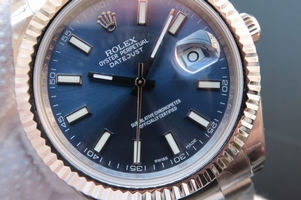 Rolex DateJust II Fluted Bezel Blue Dial Bracelet Rolex Watch00424