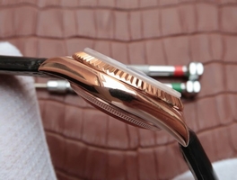 Rolex Day-Date 118135 Silver Dial Black Leather Strap Rolex Watch00043
