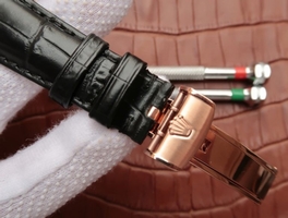 Rolex Day-Date 118135 Silver Dial Black Leather Strap Rolex Watch00043