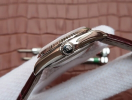 Rolex Day-Date 36mm 118139-L Red Dial Stick Markers Brown Leather Strap Watch01020