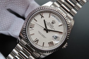 Rolex Day-Date 40mm 228239 Quadrant Textured White Dial Bracelet Watch01259