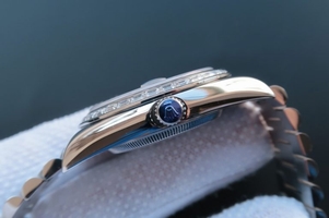 Rolex Day Date Diamonds Bezel Ice Blue Dial Crystal Markers Bracelet Watch00226