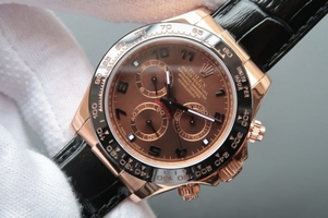 Rolex Daytona 116515 Chocolate Dial Black Leather Strap Rolex Watch00835