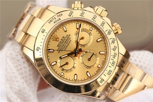 Rolex Daytona Yellow Gold Dial BP Bracelet Watch00766