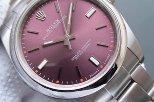 Rolex Oyster Perpetual 39mm 114300 Red Grape Dial on Bracelet Watch01345