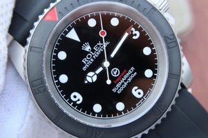 Rolex Submariner Fragment Black Dial Ceramic Bezel Rubber Strap Watch00222