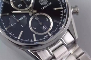 Tag-Heuer Carrera CAL1887 Chronograph Black Dial Bracelet Watch01108