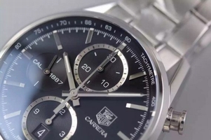 Tag-Heuer Carrera CAL1887 Chronograph Black Dial Bracelet Watch01108