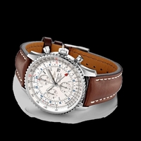 Top Breitling Navitimer 1 Chronograph GMT 46 Steel Silver Watch00706