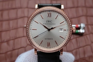 Top IWC MK Portofino IW356515 Silver Dial Diamonds Bezel Watch00770