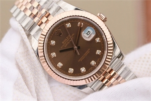 Top Replica Rolex DateJust 41mm 126331 Wrapped Brown Dial Diamonds Markers Bracelet Watch00118