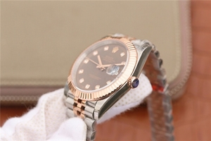 Top Replica Rolex DateJust 41mm 126331 Wrapped Brown Dial Diamonds Markers Bracelet Watch00118