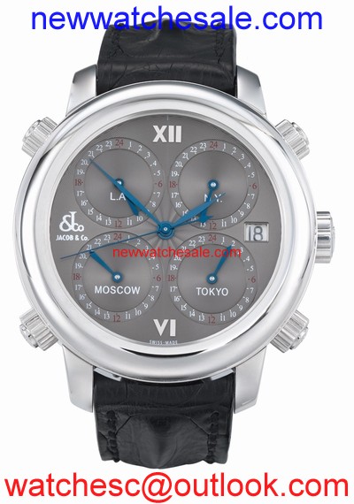 Jacob & Co. Five Time Zone h24SSLS Stainless Steel