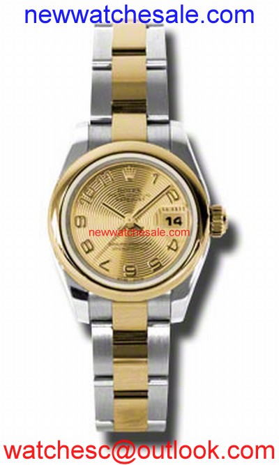 Rolex Datejust 179163CCAO Champagne Concentric Circle