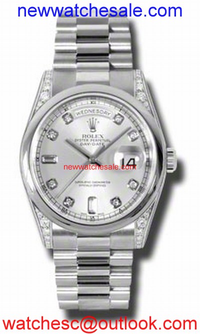 Rolex Day-Date 118296SDP Platinum Case with Diamonds