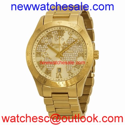 Michael Kors Layton MK5959 Pave-Embellished With an Engraved Map