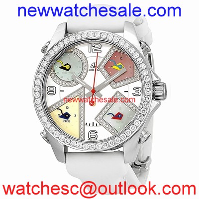 Jacob & Co. Five Time Zone JCM24DA Mother of pearl dial with diamond accents (0.56 ct