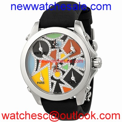 Jacob & Co. Five Time Zone JCM115DA Multi-colored dial with diamond accents (0.83 ct)