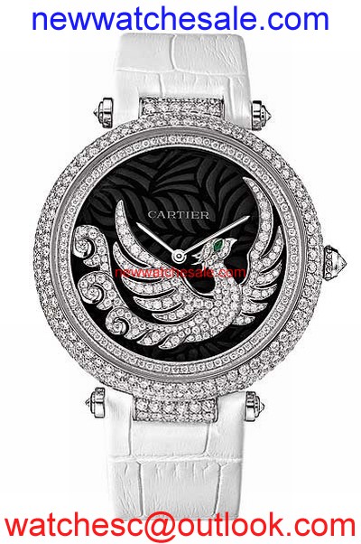 Cartier HPI00633 Dark Purple Mother of Pearl with Diamonds Feather
