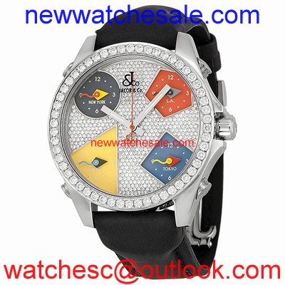 Jacob & Co. Five Time Zone JCM45 Diamond pave (2 ctw)