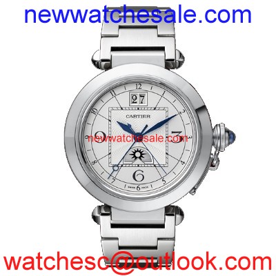 Cartier Pasha de Cartier W31093M7 Silver Opaline with guilloche inner square