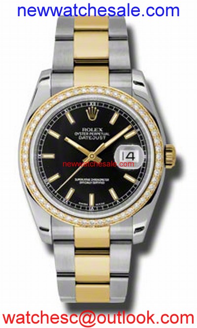 Rolex Datejust 116243BKSO Stainless Steel and 18kt Yellow Gold