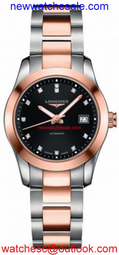 Longines L22855587 Stainless Steel and 18K Pink Gold