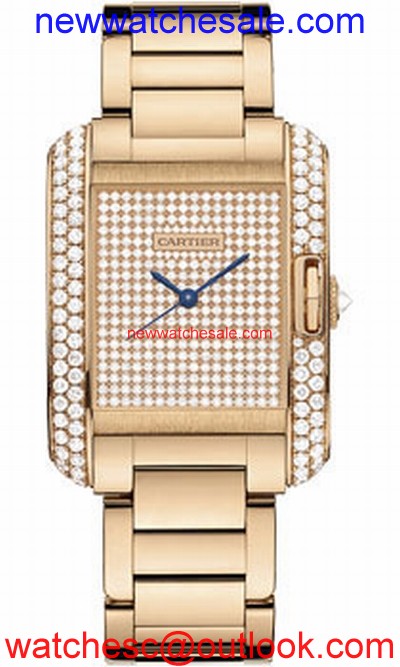 Cartier Tank WT100012 18 kt Rose Gold and Diamonds