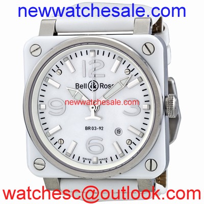 Bell and Ross Aviation BR0392-WH-C/SCA Mens