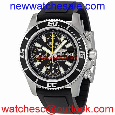 Breitling Superocean A1334102/BA82 Black Dial with Yellow Accents