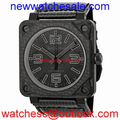 Bell and Ross Aviation BR0192-CA-FIBER-PH Matte Black PVD (Physical Vapor Deposition) 'Carbo