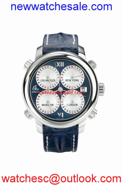 Jacob & Co. Five Time Zone h24SSBL Blue Enamel