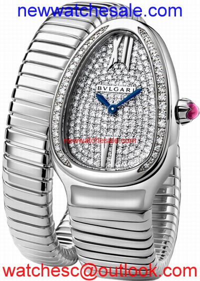 Bvlgari Serpenti Tubogas 102005 18k White Gold Diamond Pave