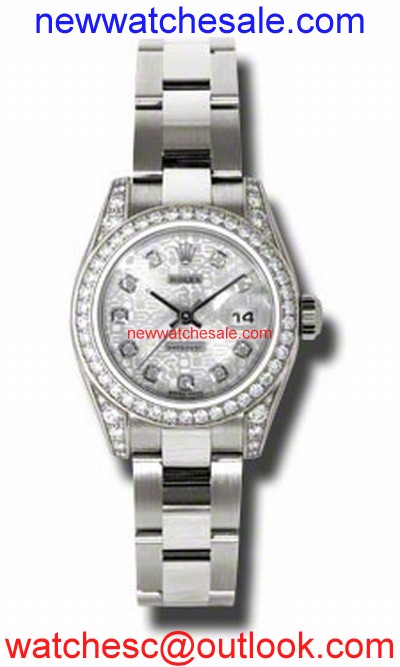 Rolex Lady Datejust 179159SJDO 18k White Gold Diamond