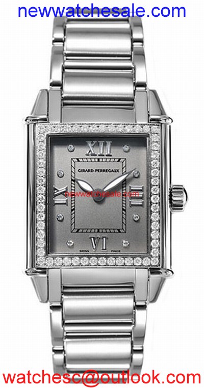 Girard Perregaux Vintage 02574-D1A11-21M Grey With 8 Diamonds