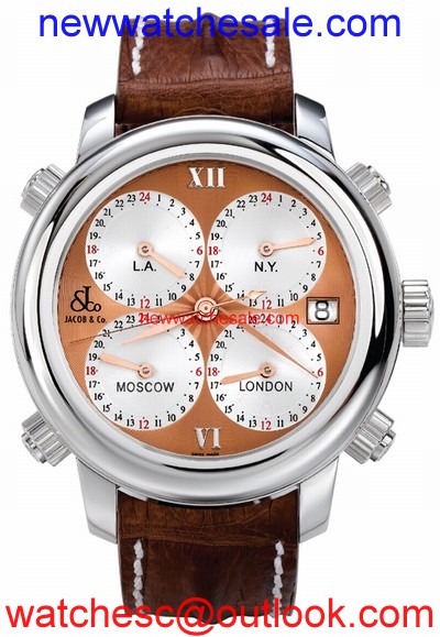 Jacob & Co. Five Time Zone h24r Rose Guilloche