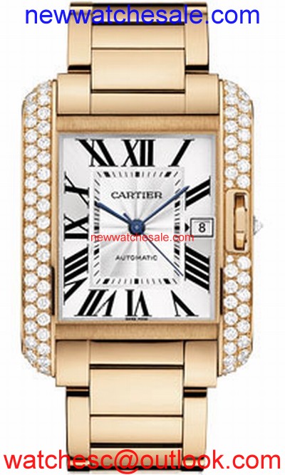 Cartier Tank WT100004 18kt Rose Gold Case with Diamonds