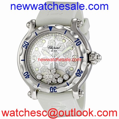 Chopard Happy Sport 28/8948 White with floating diamonds