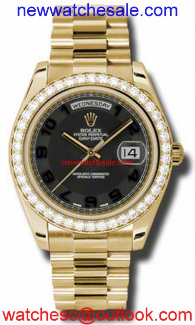 Rolex Day-Date II 218348BKCAP Black Concentric