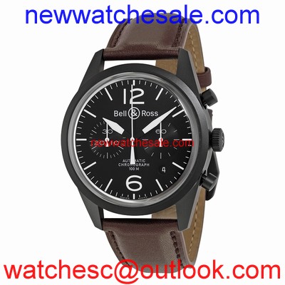 Bell and Ross Vintage BRV126-BL-CA/SCA Carbon PVD Stainless Steel