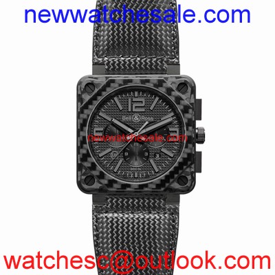 Bell and Ross Aviation BR0194-CA-FIBER-PH Black Clous de Paris design