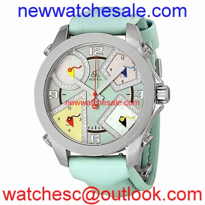 Jacob & Co. Five Time Zone JCM23DA Blue mother of pearl dial with diamond accents (0.