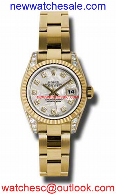 Rolex Lady Datejust 179238MTDO 18kt Yellow Gold Case Set With 24 Diamonds