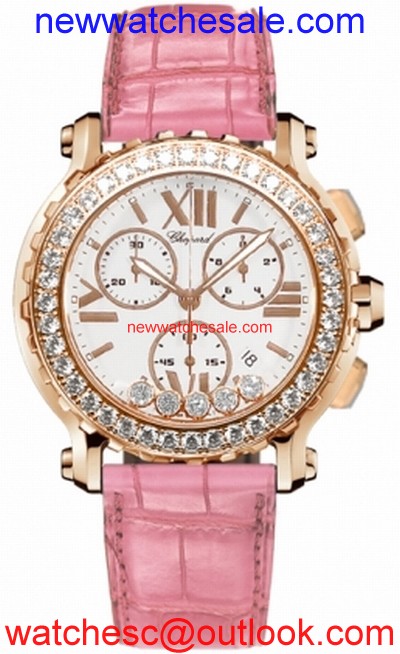 Chopard Happy Sport 283583-5001 White dial with 5 floating diamonds